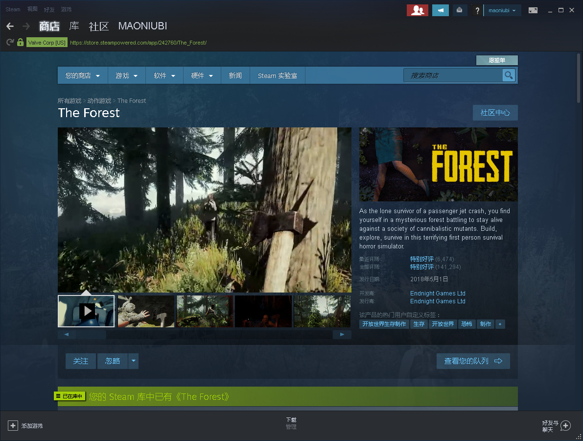 迷失森林·the forest·steam游戏·喜欢请收藏·想租