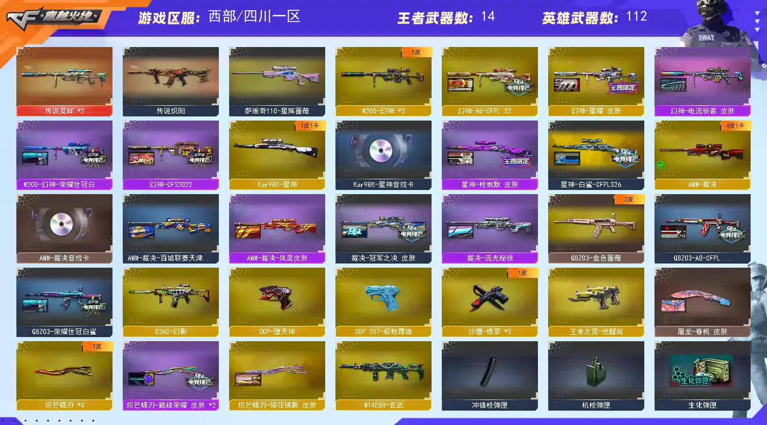 【允许排位】2传说灵眸/炽阳✨G36C✨2幻神5皮｜裁决4皮带卡｜星神2皮带卡 ✨英雄萨维奇/银翼｜4炽芒蝶刃